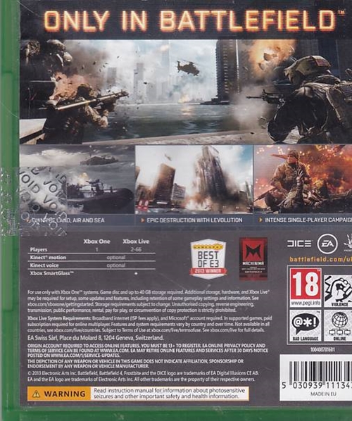 Battlefield 4 - Xbox One (B-Grade) (Genbrug)